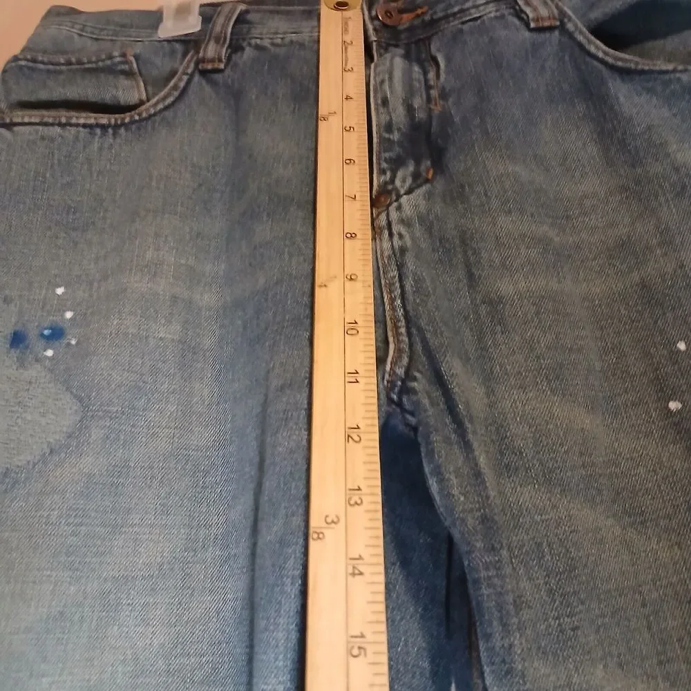 Meoshe Jeans 36x32 Baggy Wide Leg‎ Skater Y2k Grunge Embroidered Vintage Patch